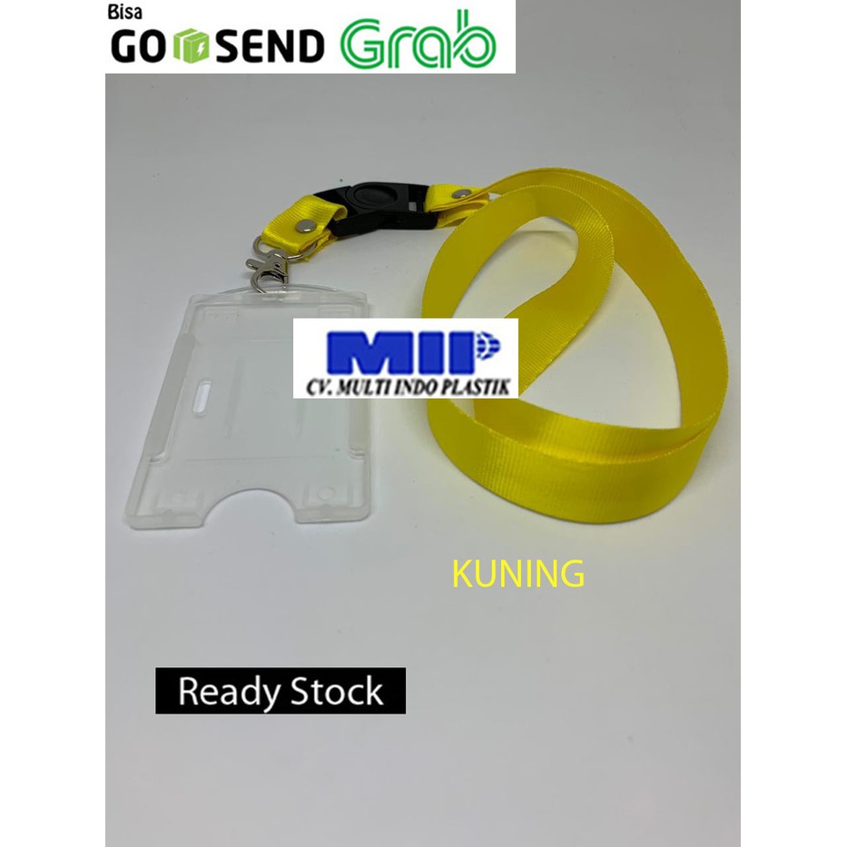 

Tali id card kuning/tali gantungan nametag/casing nametag/lanyard