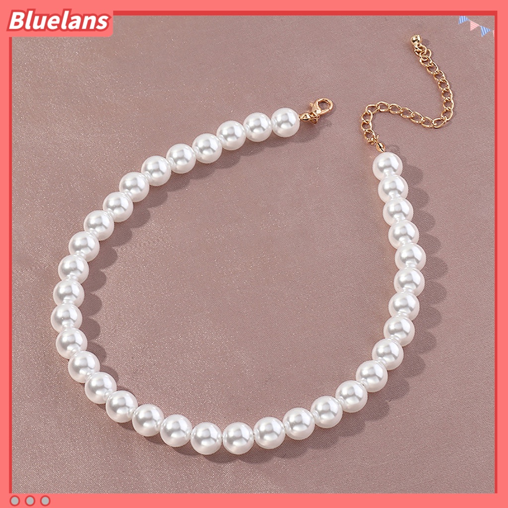 Bluelans 1/5 Pcs Necklace Elegant Fine Workmanship Jewelry Faux Round Pearl Chocker Use