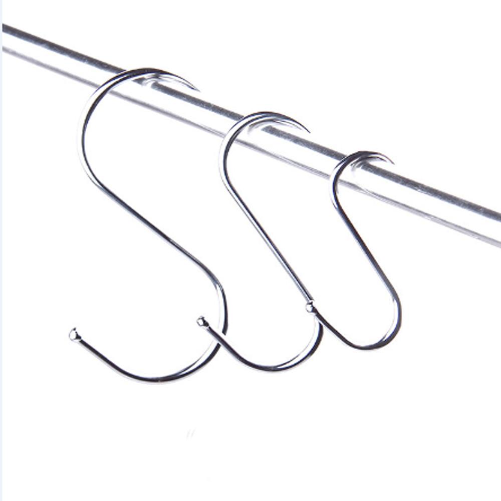 CHOOKYY 1/5/10pcs Gantungan Hook Baju Stainless Steel Rak Penyimpanan Dapur Rumah