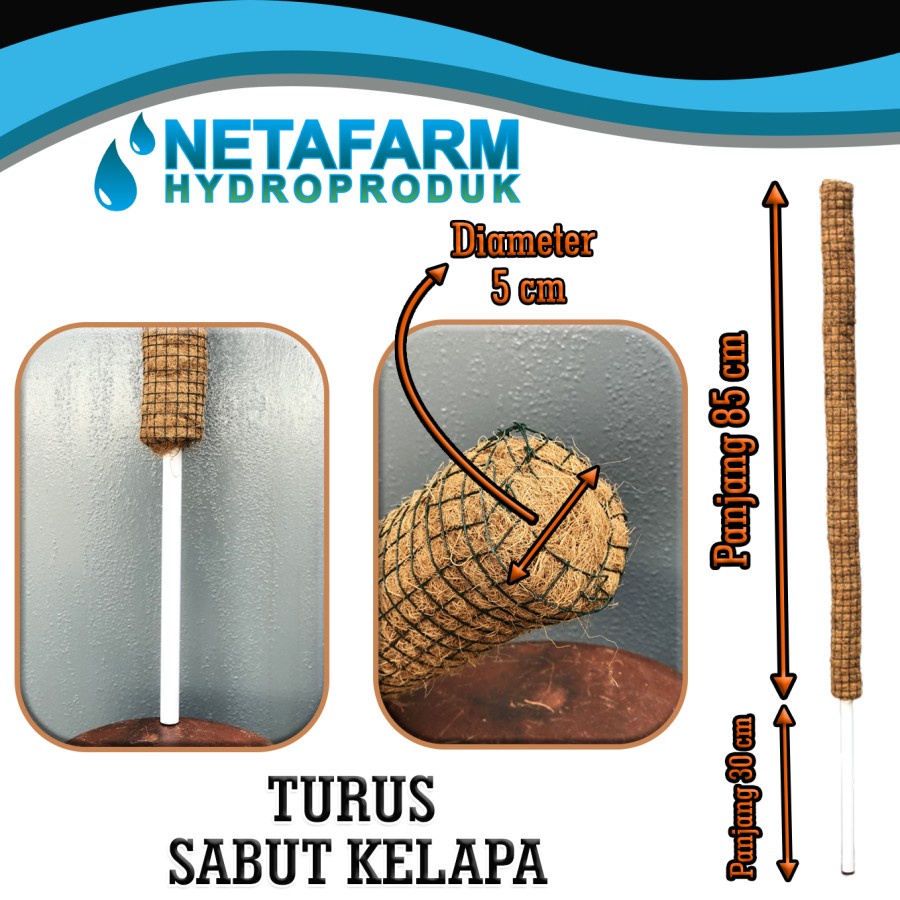 Turus Pipa Sabut Kelapa diameter 5cm tinggi 115cm