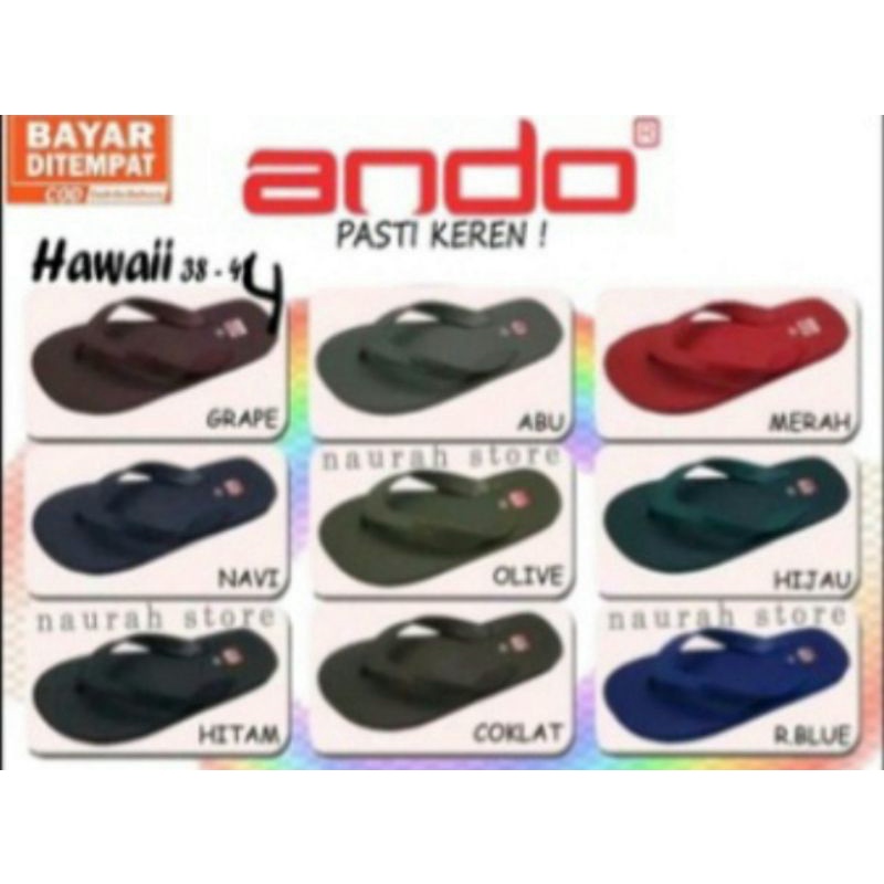 SANDAL ANDO HAWAII ORI SIZE 38-44/SANDAL JAPIT PRIA TERLARIS