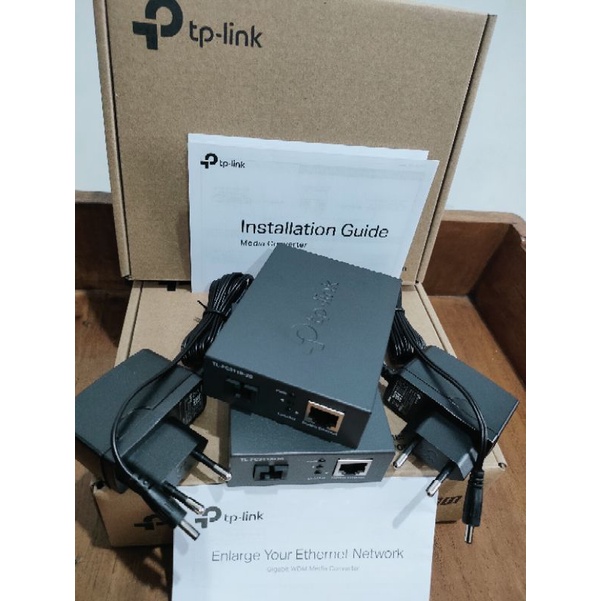 Sepasang TPLINK TL-FC311A-20 Plus TL-FC311B-20 Media Converter FO to LAN 10-100-1000Mbps AB - Sepasang TP Link Gigabit WDM Media Converter