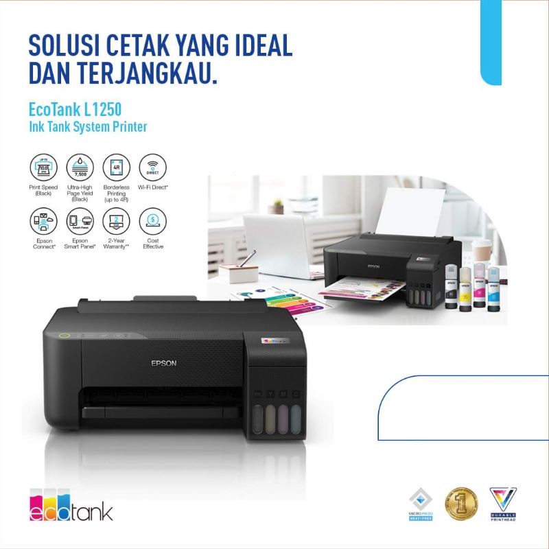 Epson EcoTank L1250 A4 Wi-Fi Ink Tank Printer 100% GARANSI RESMI