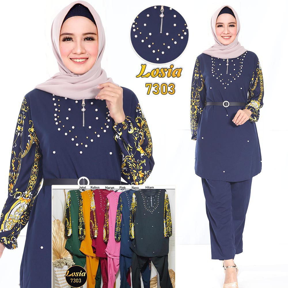 Setelan Voxy Aksen Mutiara Busui Jumbo Losia