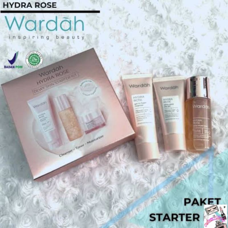 ☃️Cutezz_Ching1☃️Wardah Hydra Rose Dewy Skin Starter Kit