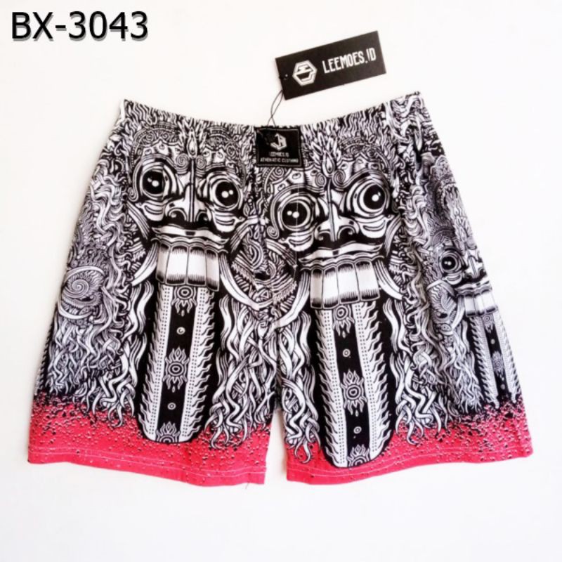 CELANA KOLOR BOXER PRIA MOTIF CORAK BARONG BALI KEREN UNIK