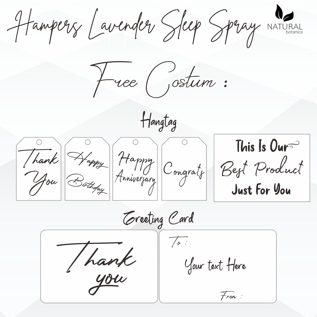 Natural Botanica Lavender Sleep Spray Parcel Hadiah Gift Hampers Pernikahan, Kado Ulang Tahun, Birthday Gift , Hamper Wisuda  Spesial Parcel Kado Ramadhan Idul Fitri