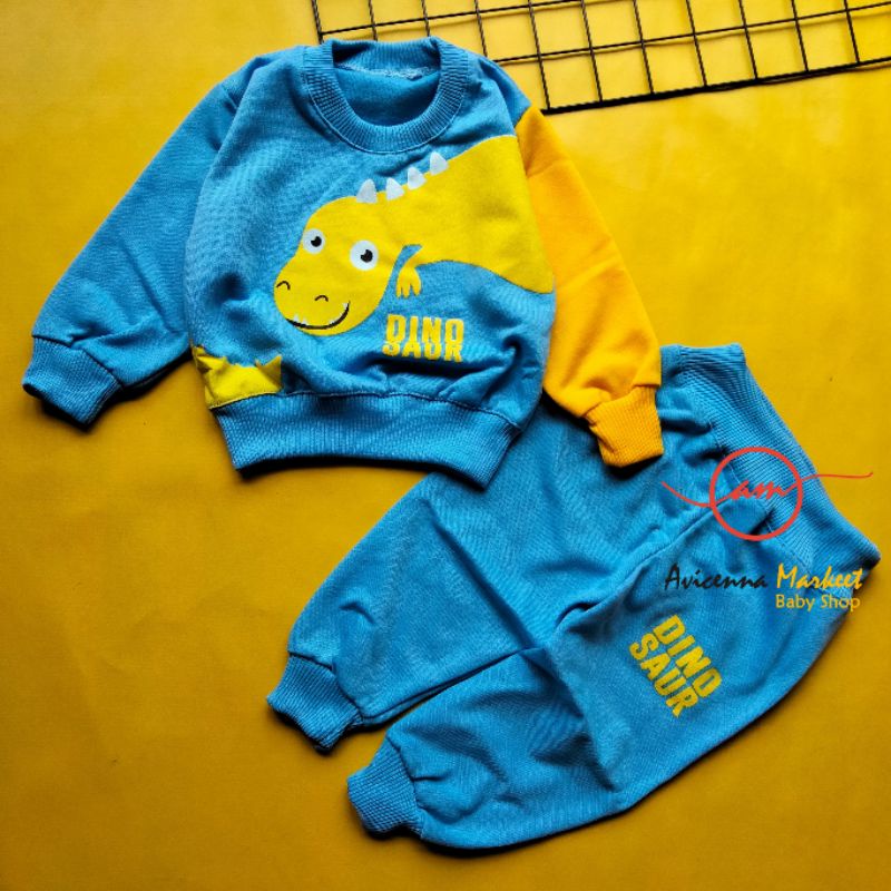 setelan sweater mantel fleece anak 1-3 tahun
