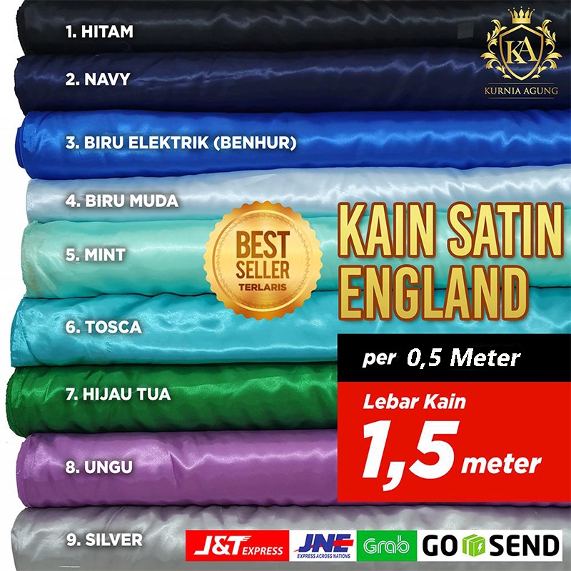 Kain Satin Meteran Warna Lilac / Kain Saten Polos / Bahan Satin Silk / Bahan Kain Halus Jatuh Tebal Mengkilap untuk Gamis Lebaran Wanita Gaun Pesta Muslimah Premium ukuran 50 cm x 150 cm Murah