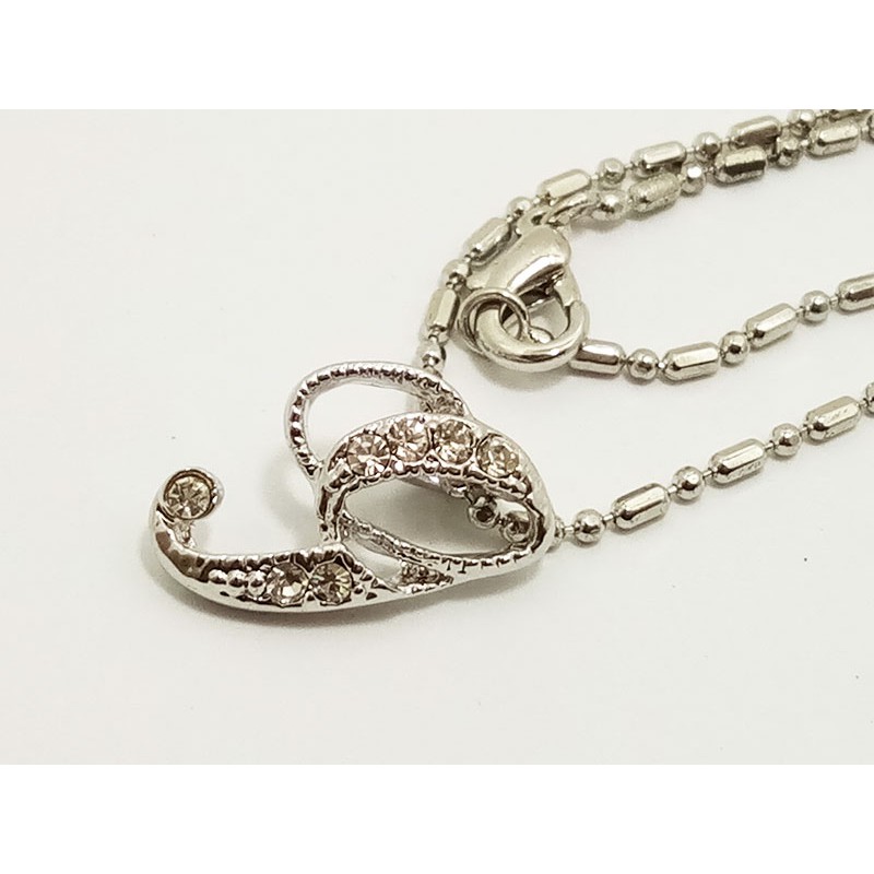 VeE Kalung Liontin Huruf Abjad G Kristal Swarovski