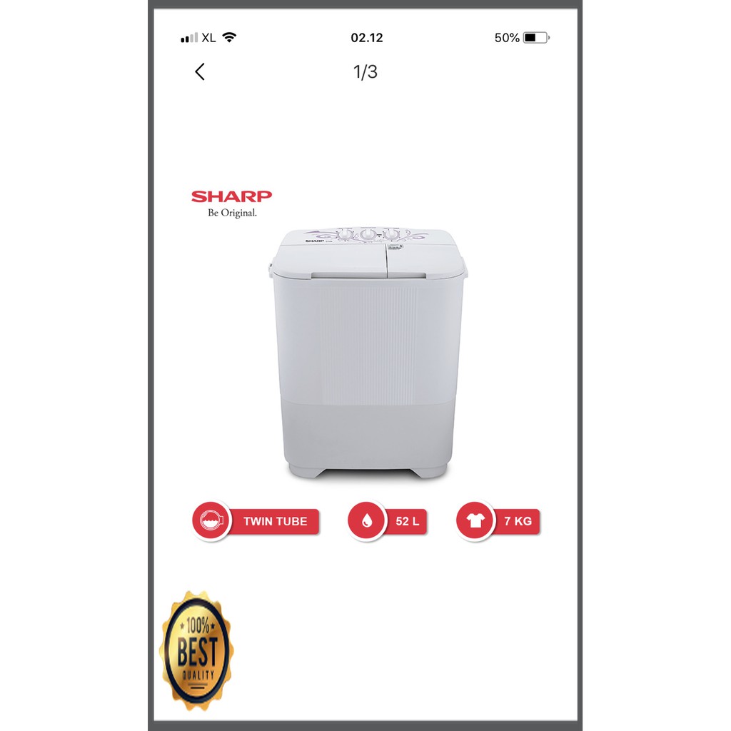 Alat Electronik -  Mesin cuci 2 tabung Sharp 65mw/ 68mw VB-1287-1141