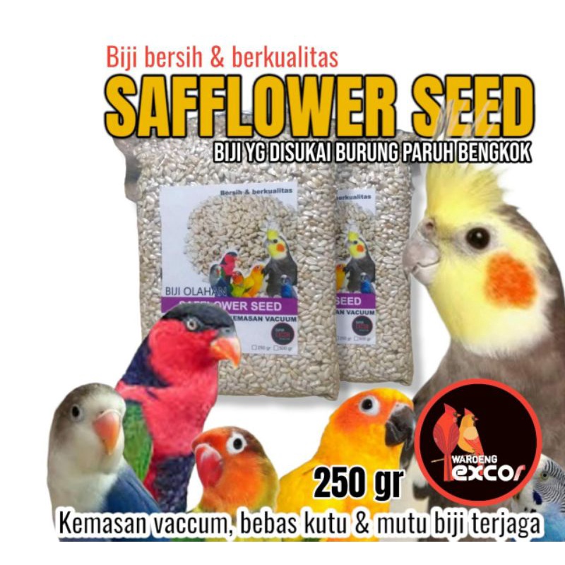

pakan paruh bengkok biji saflower sangrai plus minyak ikan 250 gr