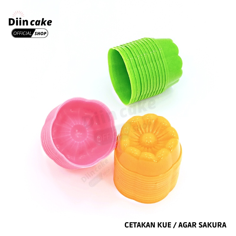 Cetakan Bolu Kukus / Jelly / Pudding / Coklat / Agar Sakura ( 12 Pcs )