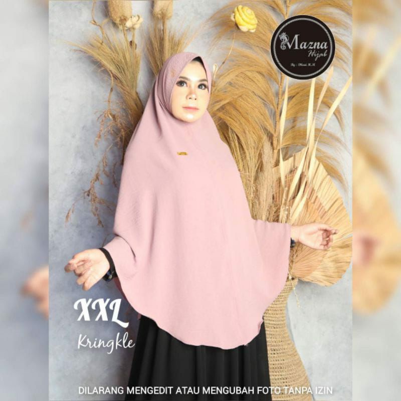 Khimar softped crinkle XXL ori Mazna Hijab