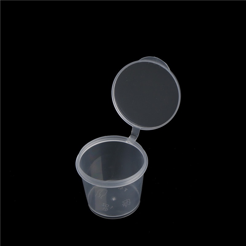 {LUCKID}100Pcs Small Plastic Disposable Sauce Cups Food Storage Clear Package Box&amp;Lid