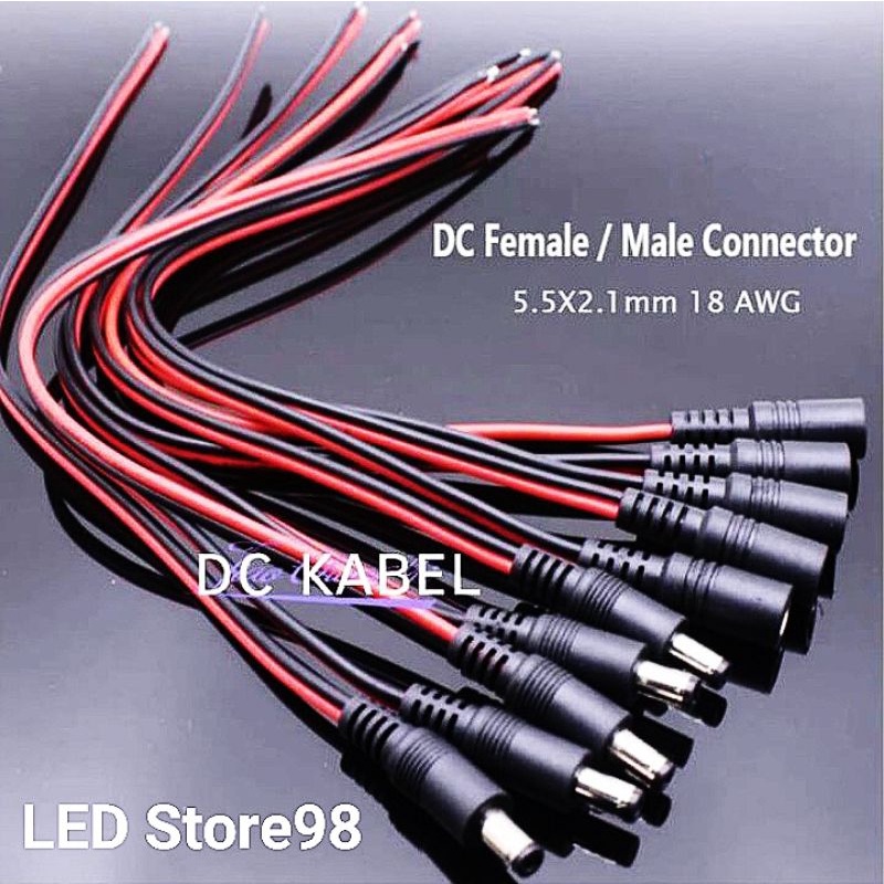 KABEL POWER DC 2,1 X 5,5 mm JACK MALE