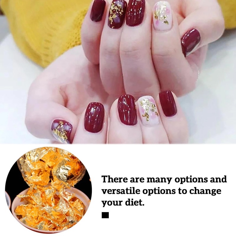 [3g / Bottle Nails Art Gold and Silver Foils Flakes Crafts] [ Nail Art Decorations] [DIY Manicure Accessories]