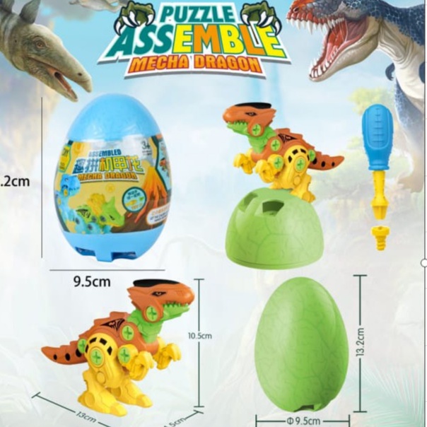 Mainan Telur Dinosaurus IMPORT DIY Bongkar Pasang Premium - DIY Egg Dinosaurus Mainan Edukasi Anak Surprise Egg Dino - Telur Dino Kejutan