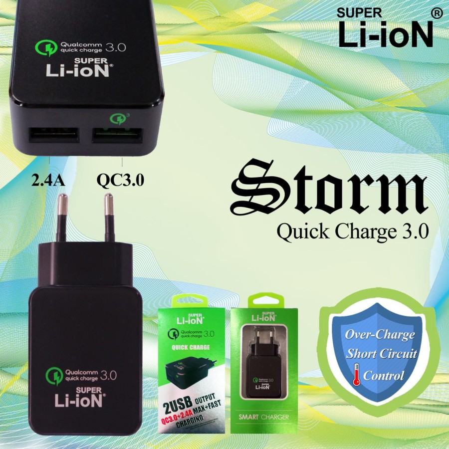 Charger Super Li ion Storm Qualcomm 3.0 iphone usb
