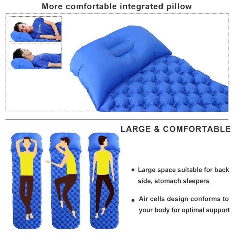 Encampment Kasur Matras Angin Inflatable Bed Air Cushion for Sleeping Bag - NH18 - Blue