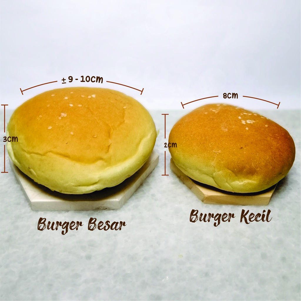 Roti Bun Burger &amp; hotdog ASLI BANDUNG diameter 10 cm dan 8 CM