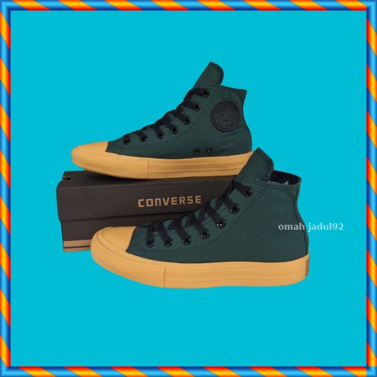 SEPATU SNEAKERS CONVERSE PRIA WANITA ALL STAR CT HIGH HIJAU ARMY GUMB  D10