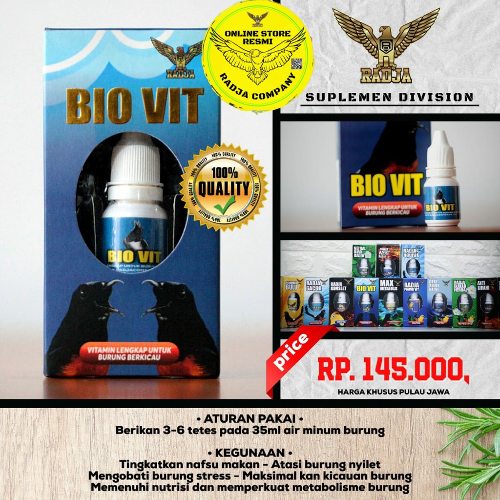 [PRODUK RADJA SANGKAR] BIO VIT ORIGINAL VITAMIN HARIAN UNTUK BURUNG BERKICAU VITAMIN KUALITAS TINGGI