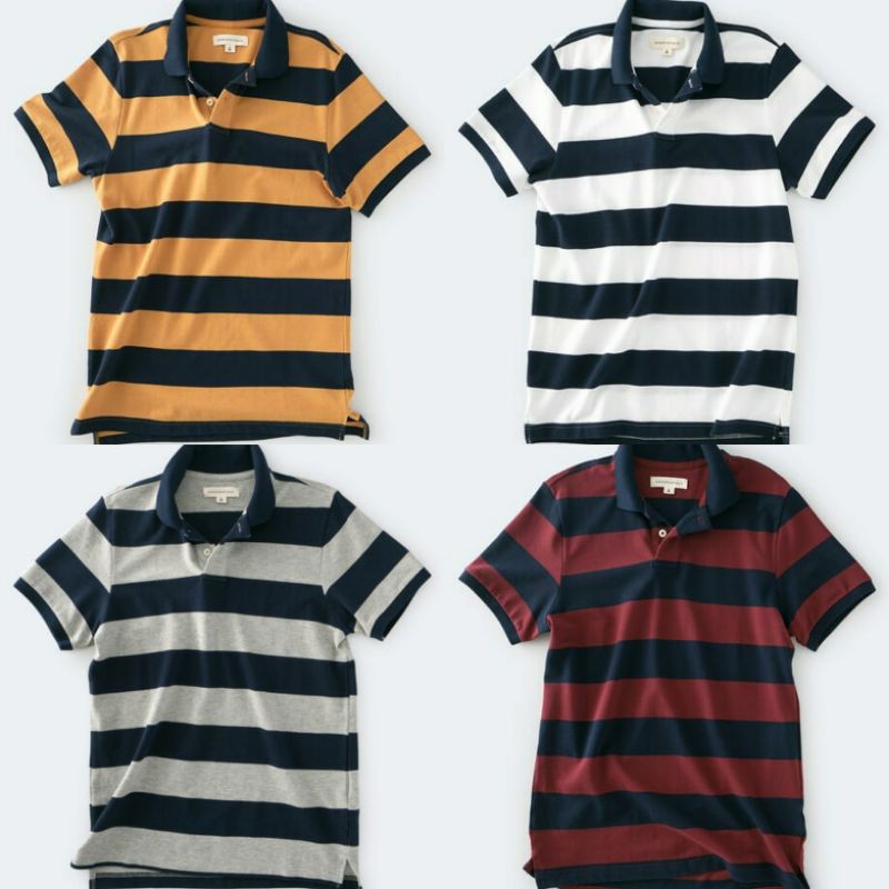 Kaos Kerah Aeropostale Rugby Stripe Pique Polo Shirt Original