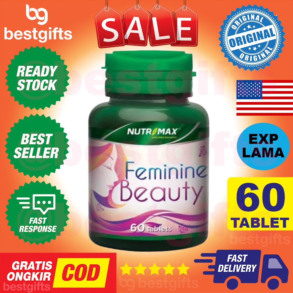 NUTRIMAX FEMININE BEAUTY VITAMIN KESEHATAN KECANTIKAN KULIT ANTI AGING KERIPUT FLEK HITAM 60 TABLET