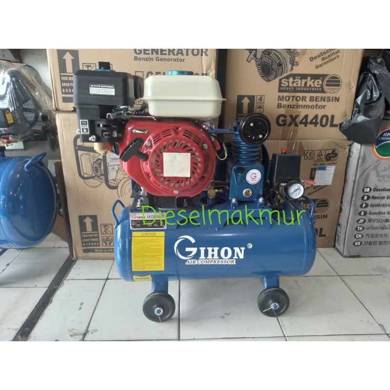 Mesin Kompresor Angin 1/4Hp Gihon + Mesin Penggerak Gx160