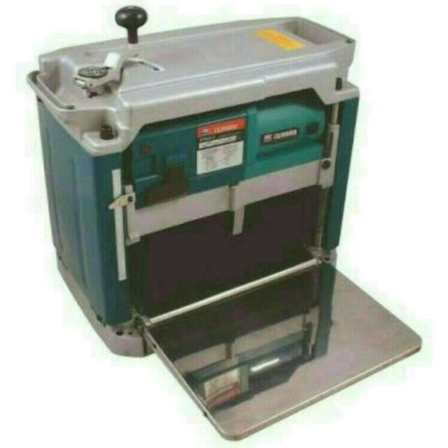 Portable planner wood thicknesser . Mesin serut kayu meja duduk