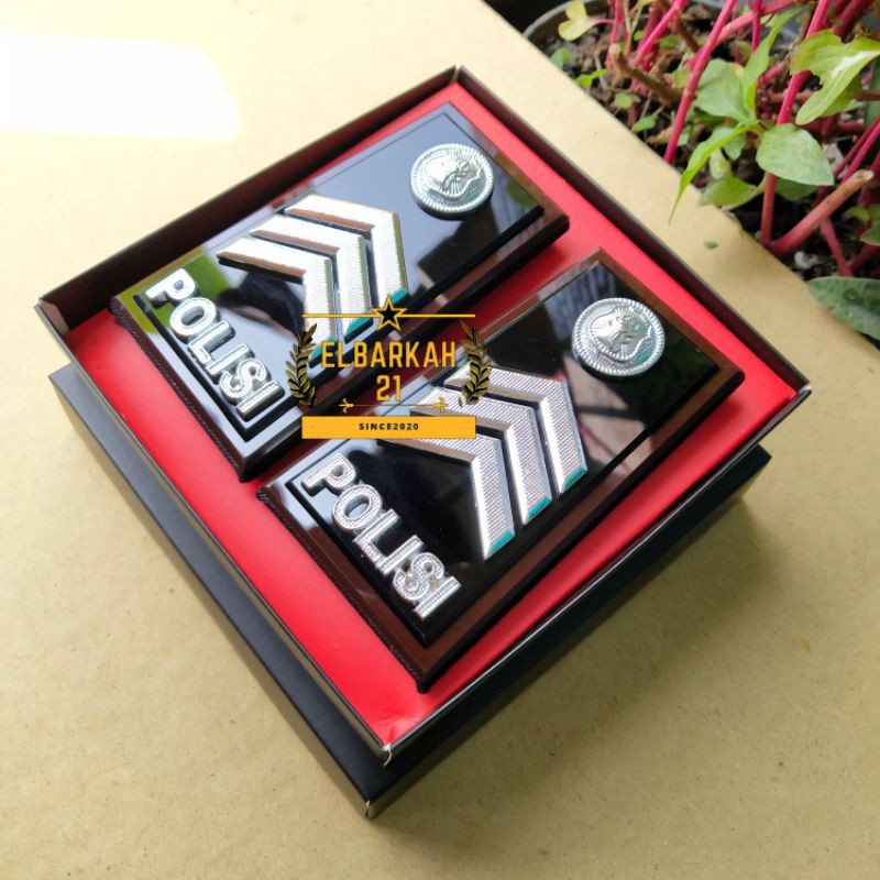 PANGKAT BRIGADIR PDH FUL AKRILIK LIS COKLAT / PANGKAT POLISI