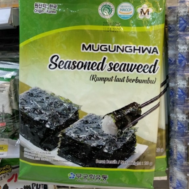 

Mugunghwa rumput laut berbumbu, seasoned seaweed 20gr