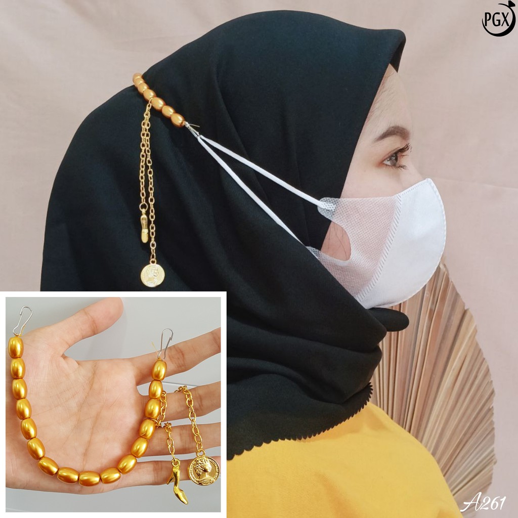 PGX Konektor Masker - Pengait Masker Hijab Mutiara Premium  - Aksesoris Masker A261