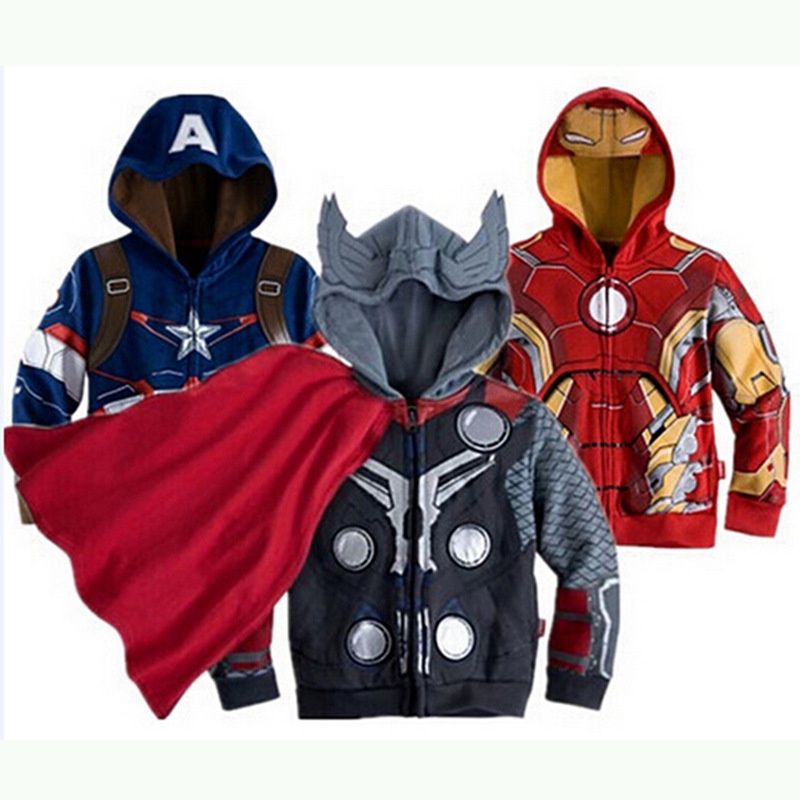 1-8Tahun Jaket Anak Karakter Spiderman Batman Ironman CaptainAmerica Import