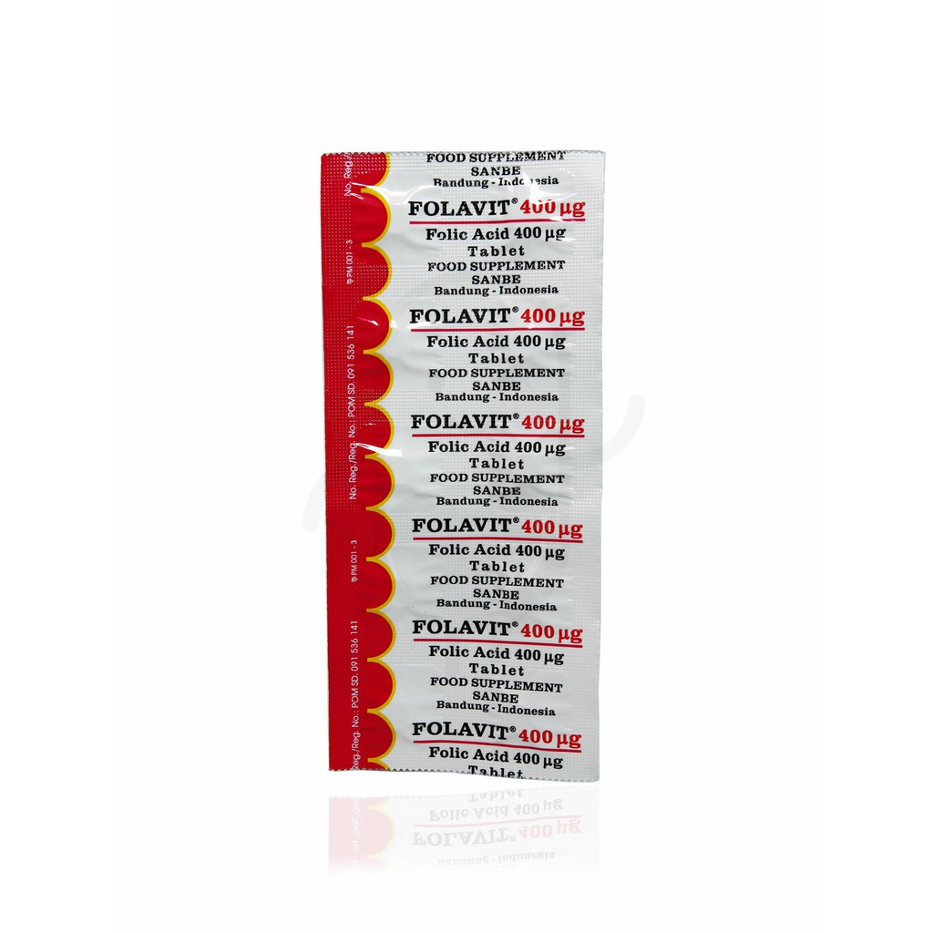 Folavit 400 mcg / Asam Folat Vitamin Program Hamil dan Kehamilan-1