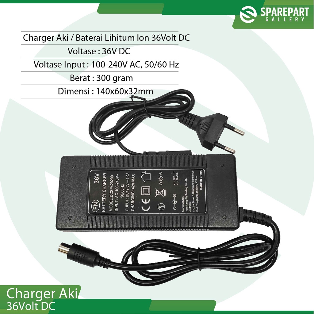 Charger Baterai Lithium ion 36v DC skuter otoped listrik 8.5inch M365