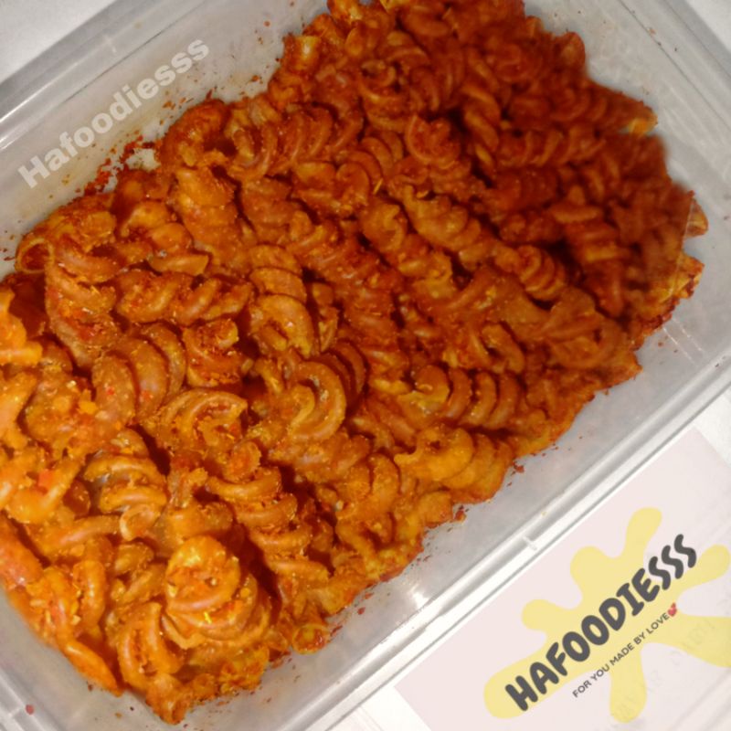 

(PROMO BELI 2GRATIS 1BOX)MAKARONI SPIRAL SEBLAK KERING REMPAH