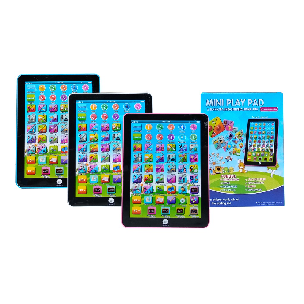 MINI IPAD PLAYPAD PLAY PAD 2 BAHASA INDONESIA INGGRIS 3886 ALAT