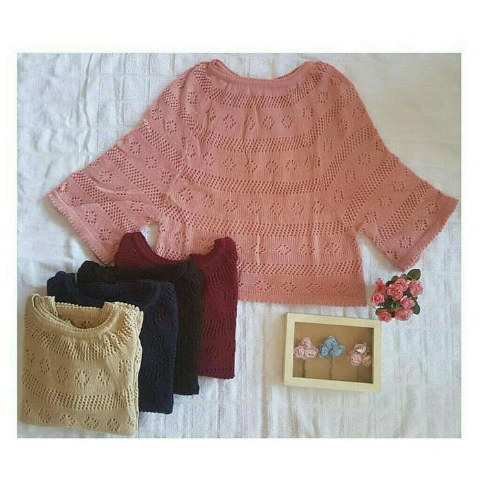 Croope Jaring / Sweater Rajut / Blouse / Crop Jaring