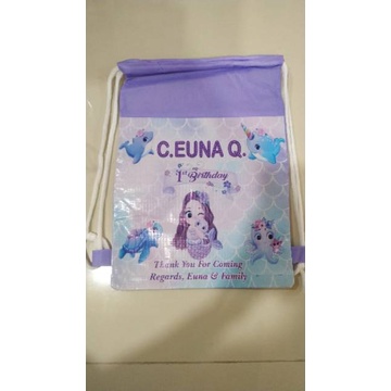 

Tas Souvenir Ultah Ransel Gemblok String Backpack Punggung Custom Desain