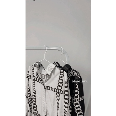 MDLV ~ 5517 BIG CHAIN SHIRT // KEMEJA LENGAN PANJANG WANITA // FASHION IMPORT WANITA