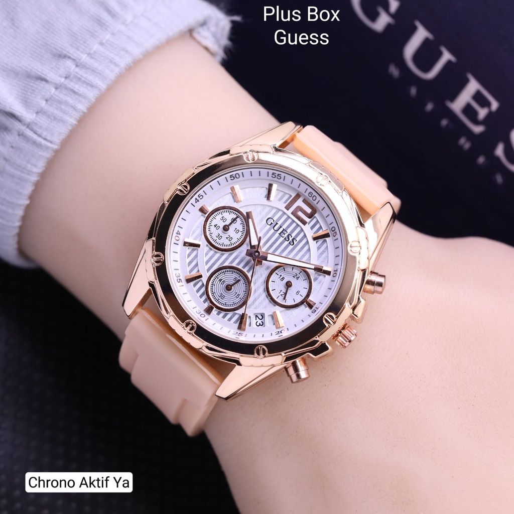 Promo Jam Tangan Wanita Guess GC322 Chrono Aktif Rubber Premium + Box ORI