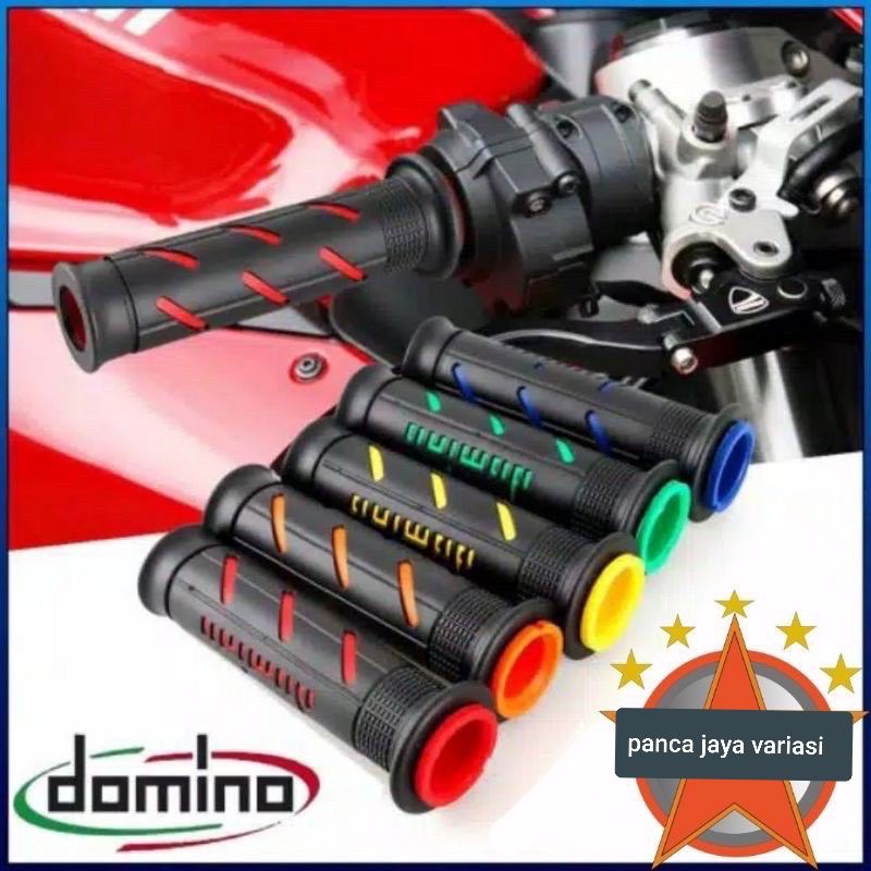 Handgrip Domino Garis Grade A Motor Nmax Beat Vario Scopy Pcx AEROX R15 Ninja Cbr / Grip Motor