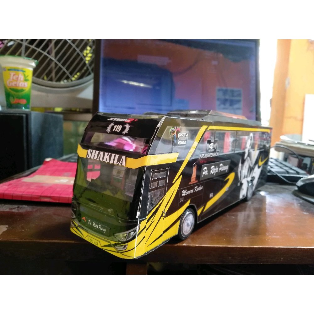 Miniatur Bus Indonesia Remot Haryanto Wayang | Miniatur Bus Mainan Anak | Miniatur Bus Strobo