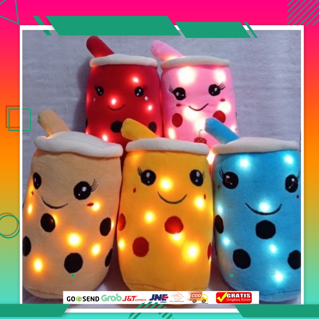 Boneka Boba Led Mini M Lampu Kelap Kelip Boba Milk Tea Brown Sugar Drink Mini Lucu Murah Kecil S 20/