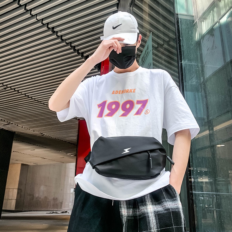 COD BAYAR DITEMPAT!!! 133249 Tas Pinggang Waist Bag Pria Wanita Kekinian