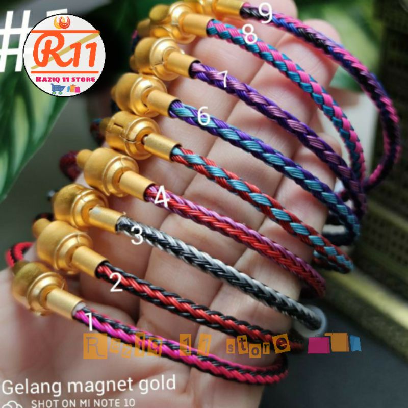 Gelang Tali Kawat Anti Air Waterproof Pandora Varian Mix Pengait Gold