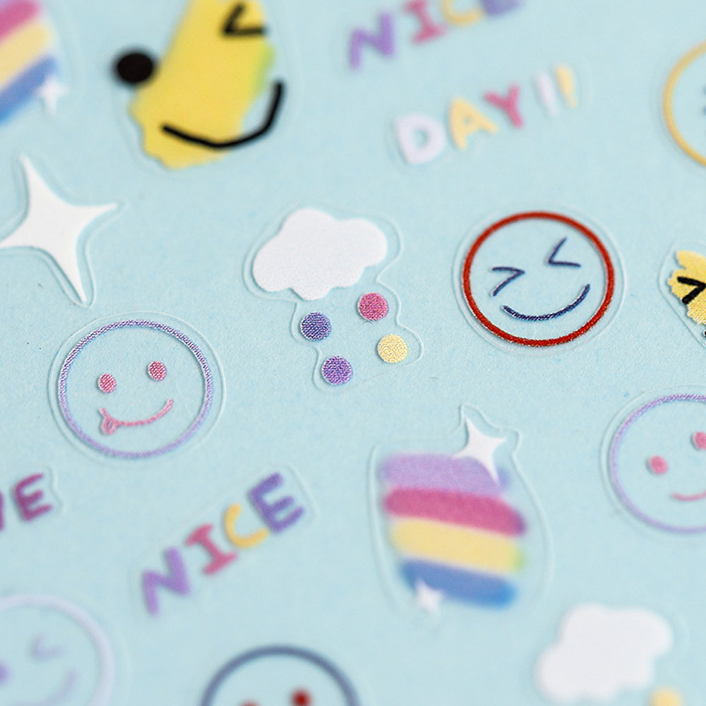 ELEGANT Salon Smiley Nail Sticker Japanese DIY Nail Art Nail Water Slide Decals New Star Colorful Self-Adhesive Rainbow Cartoon Nail Decoration