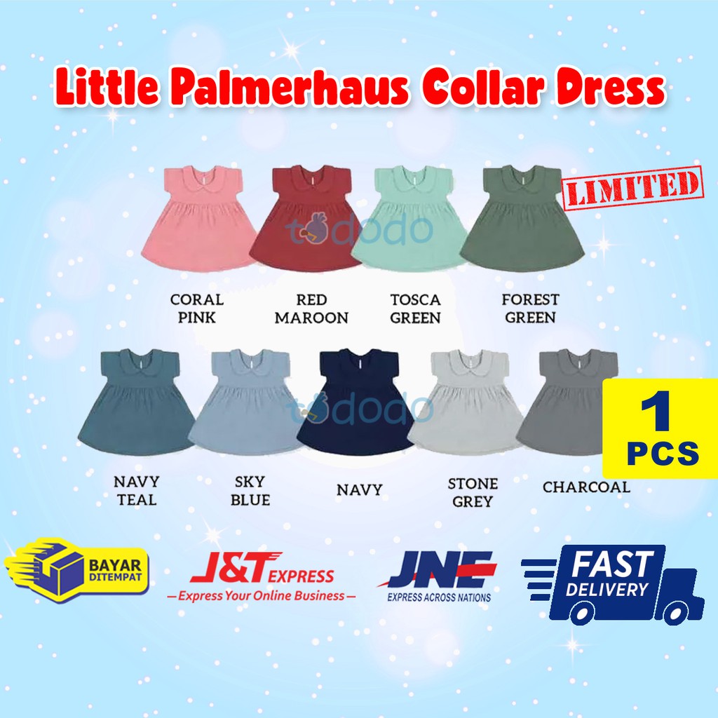 Dress Anak Bayi Perempuan 1-4 Tahun Little Palmerhaus Collar Dress